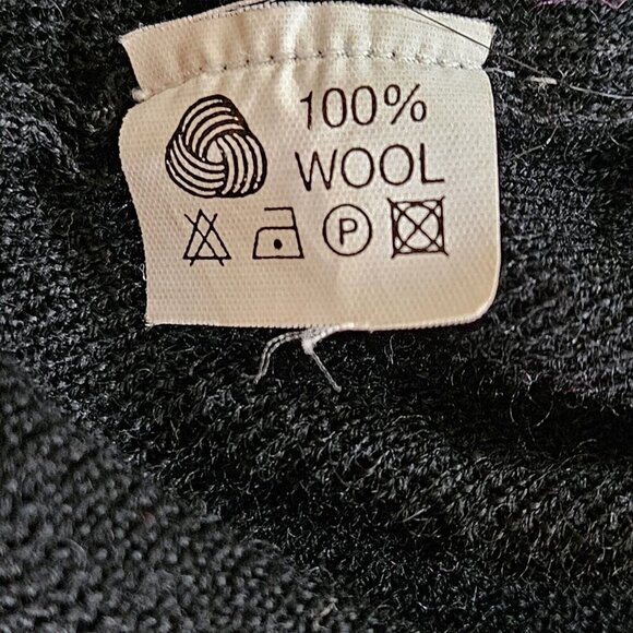 Seguito Sweater Women L Black Wool Italy LS Vintage Y2K Fairy Goth Sparkle FLAW - Picture 8 of 12